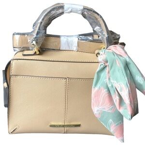 Steve Madden Breeze Tan Crossbody Chic Scarf Accent